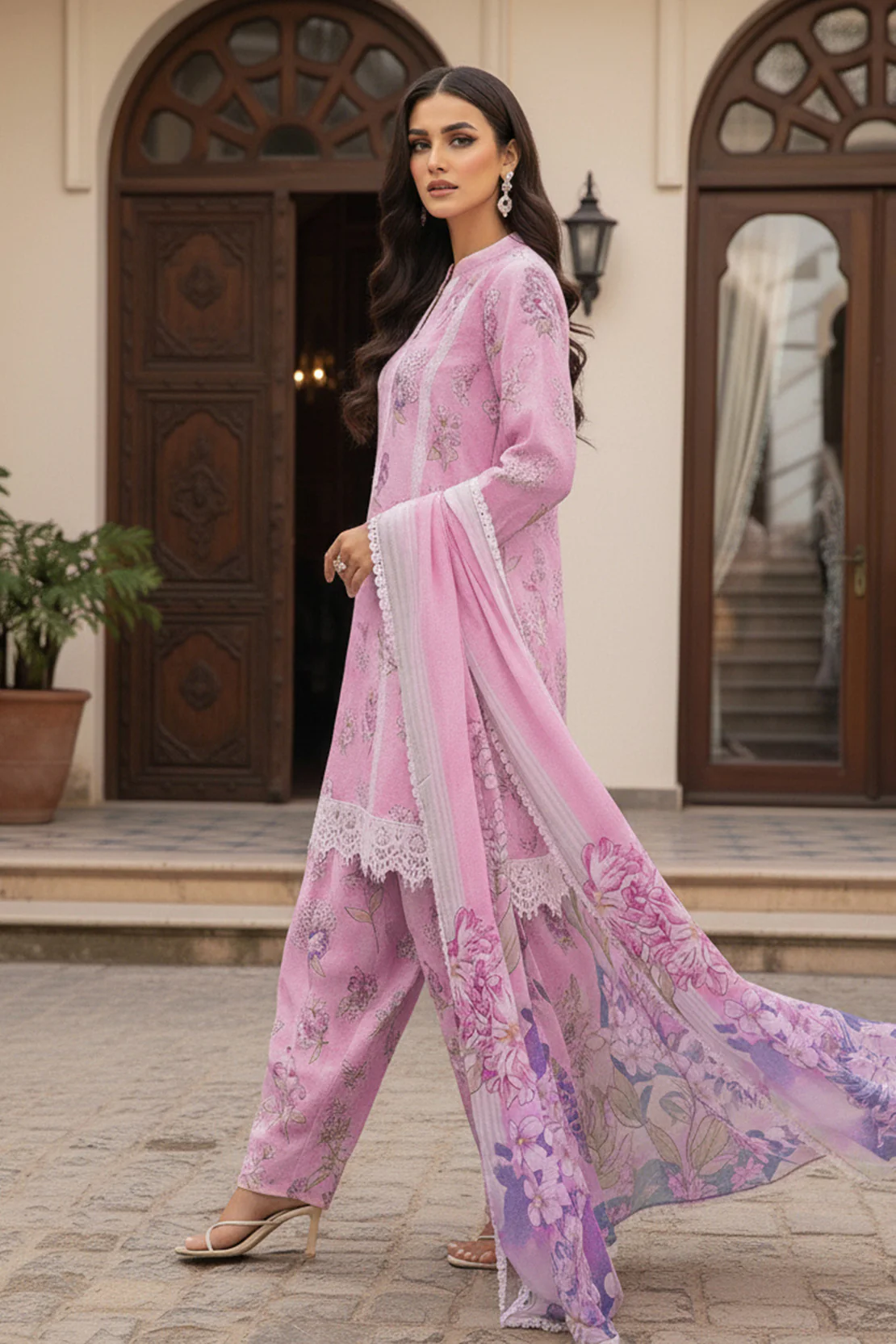 Embroidered - 3 Pc Karandi Suit - Image 3
