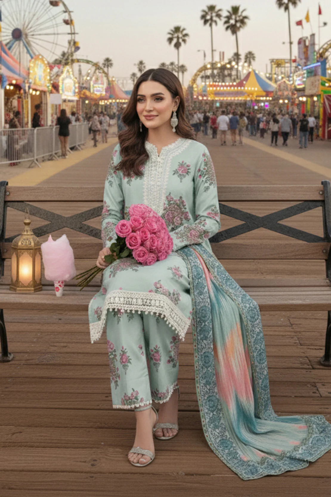Embroidered - 3 Pc Karandi Suit - Image 2