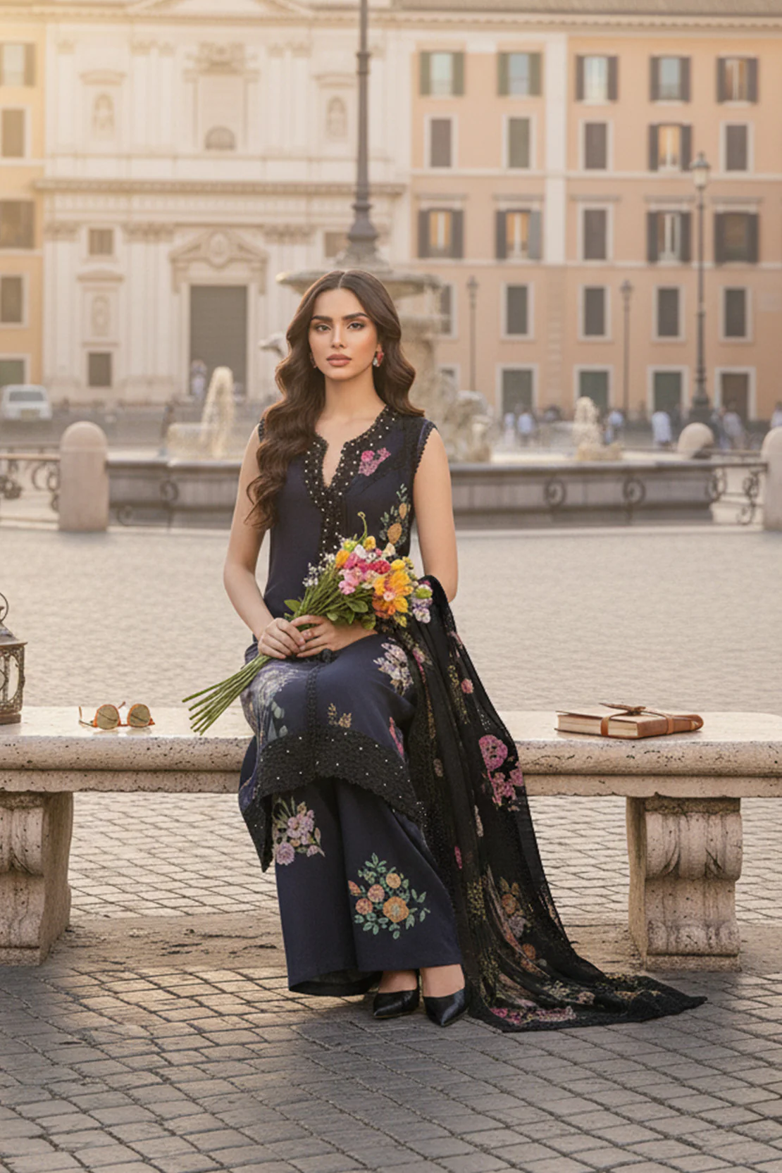 Embroidered - 3 Pc Karandi Suit - Image 2