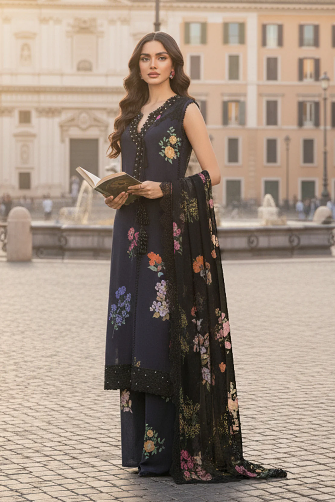 Embroidered - 3 Pc Karandi Suit - Image 3