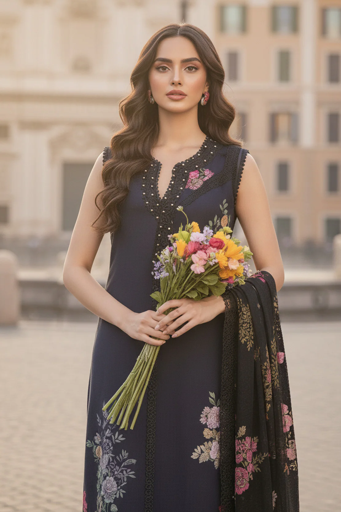 Embroidered - 3 Pc Karandi Suit - Image 4