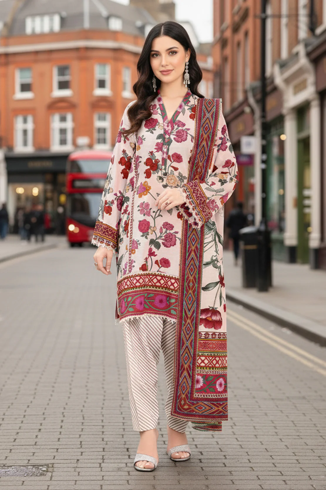 Printed - 3 Pc Karandi Suit - Image 3