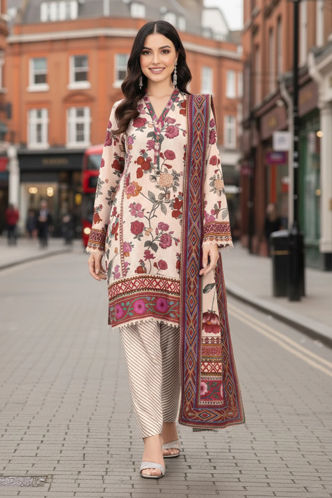 Printed - 3 Pc Karandi Suit - Image 5