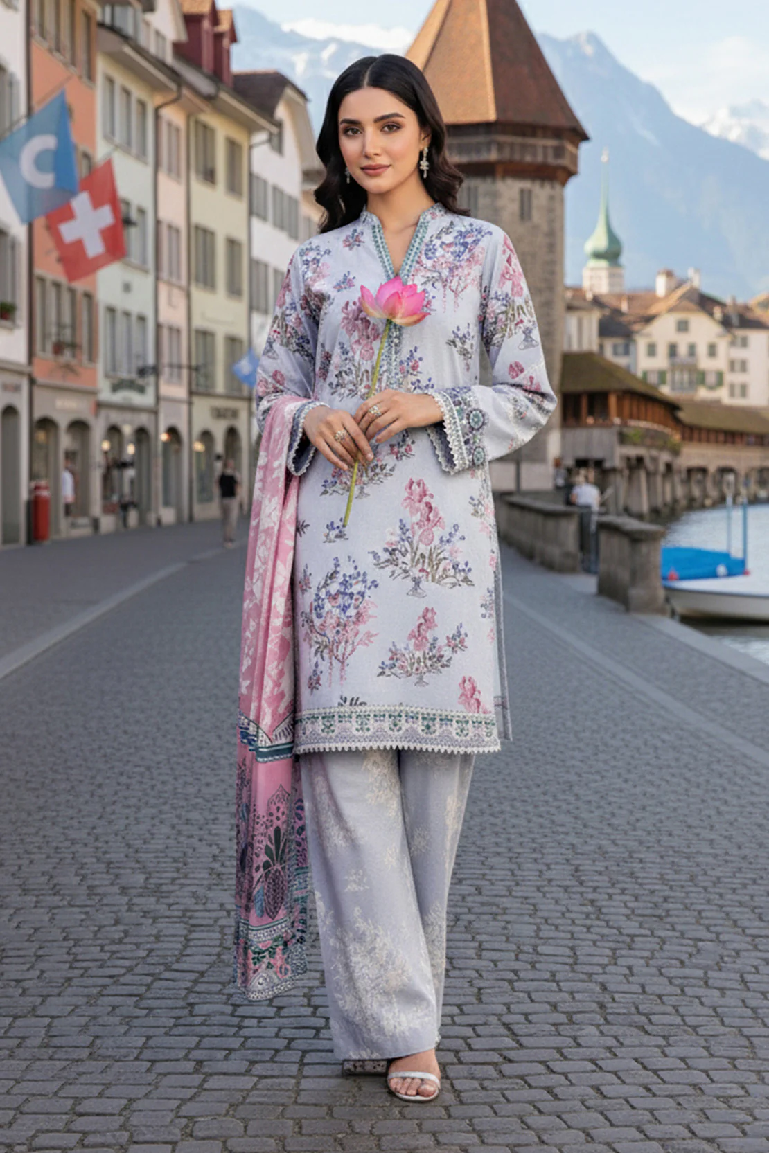 Printed - 3 Pc Karandi Suit