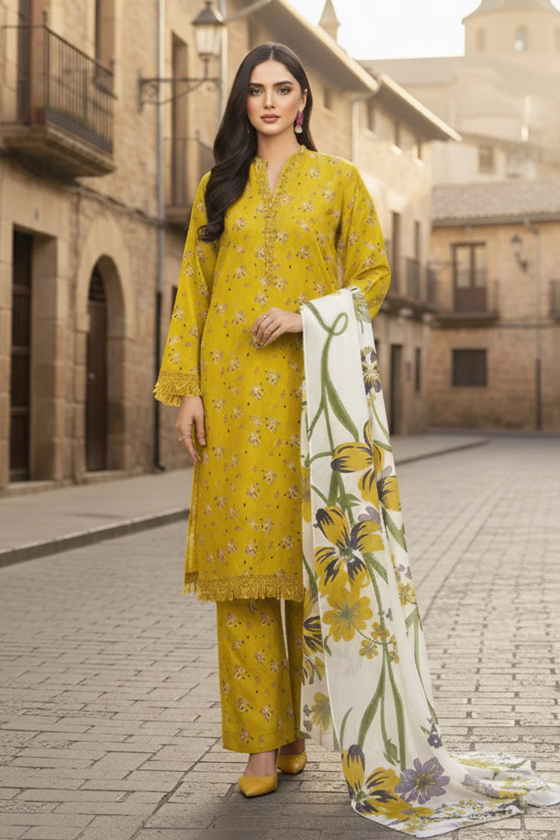 Printed - 3 Pc Karandi Suit