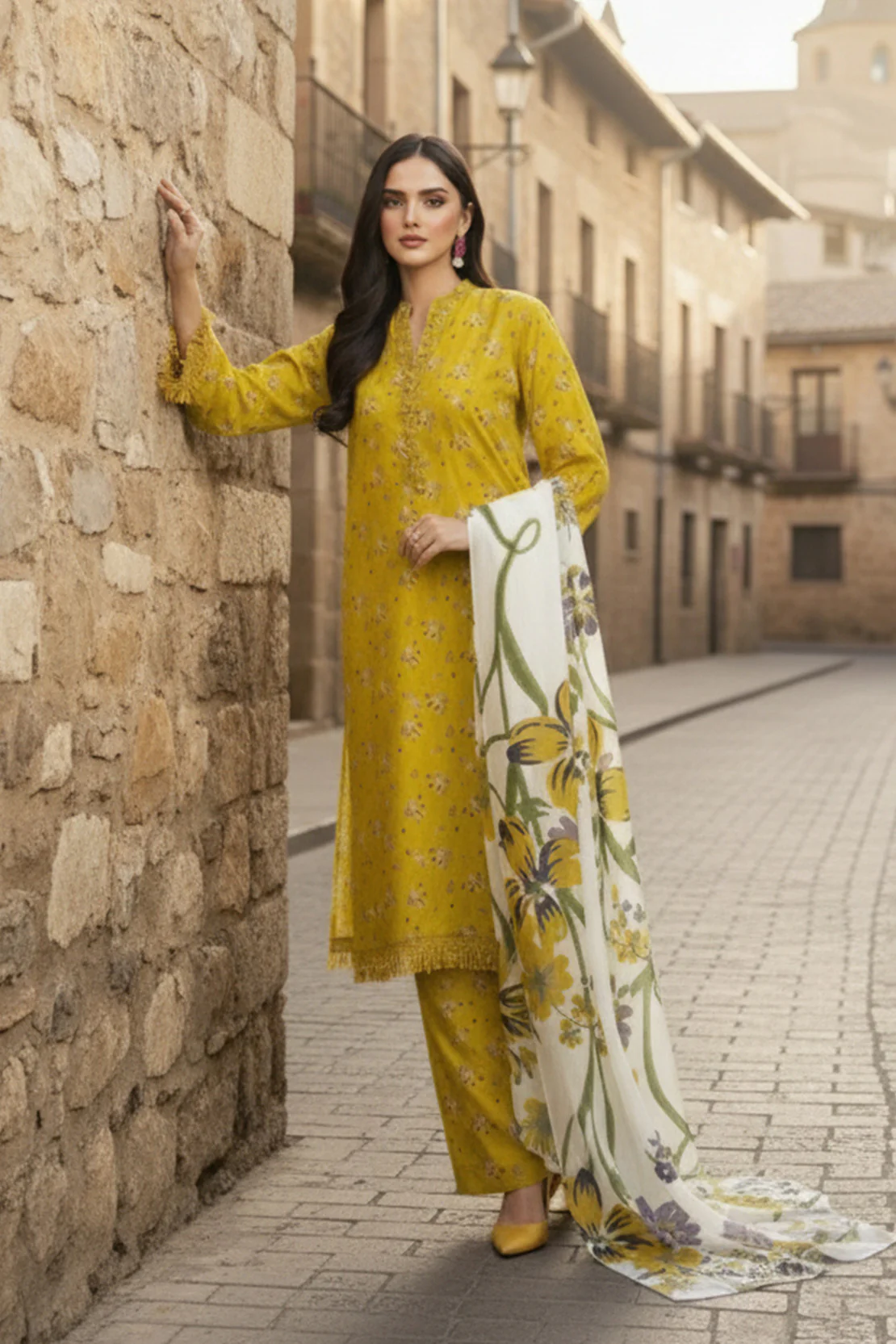 Printed - 3 Pc Karandi Suit - Image 4