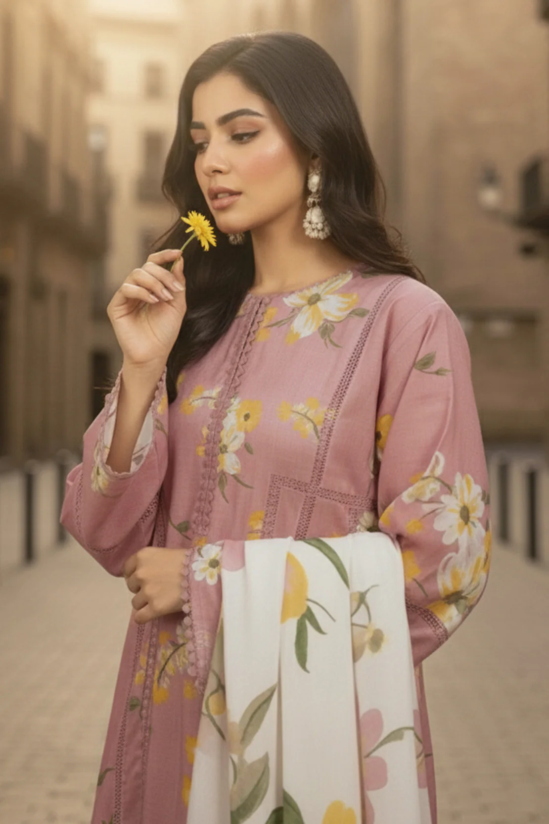 Printed - 3 Pc Karandi Suit - Image 4