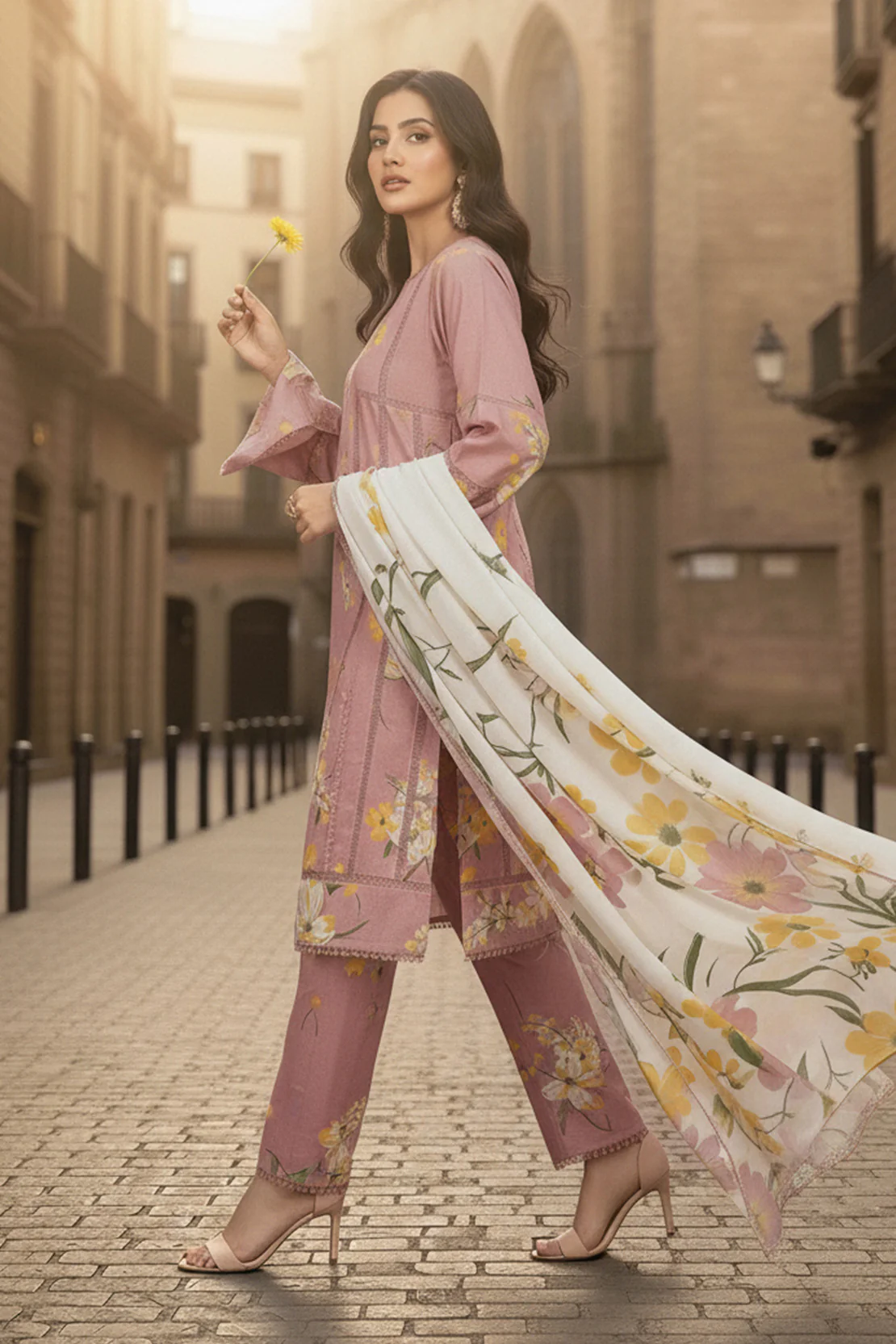 Printed - 3 Pc Karandi Suit - Image 5