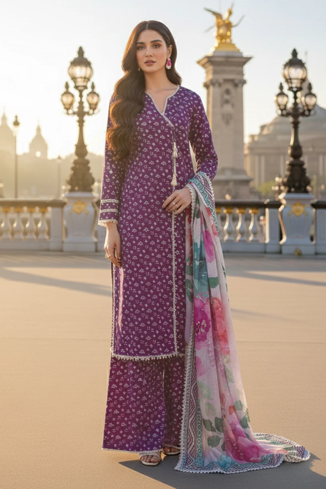 Printed - 3 Pc Karandi Suit