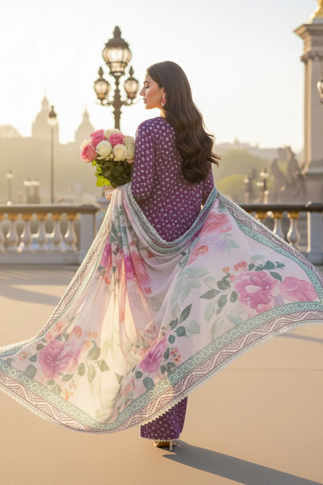 Printed - 3 Pc Karandi Suit - Image 2