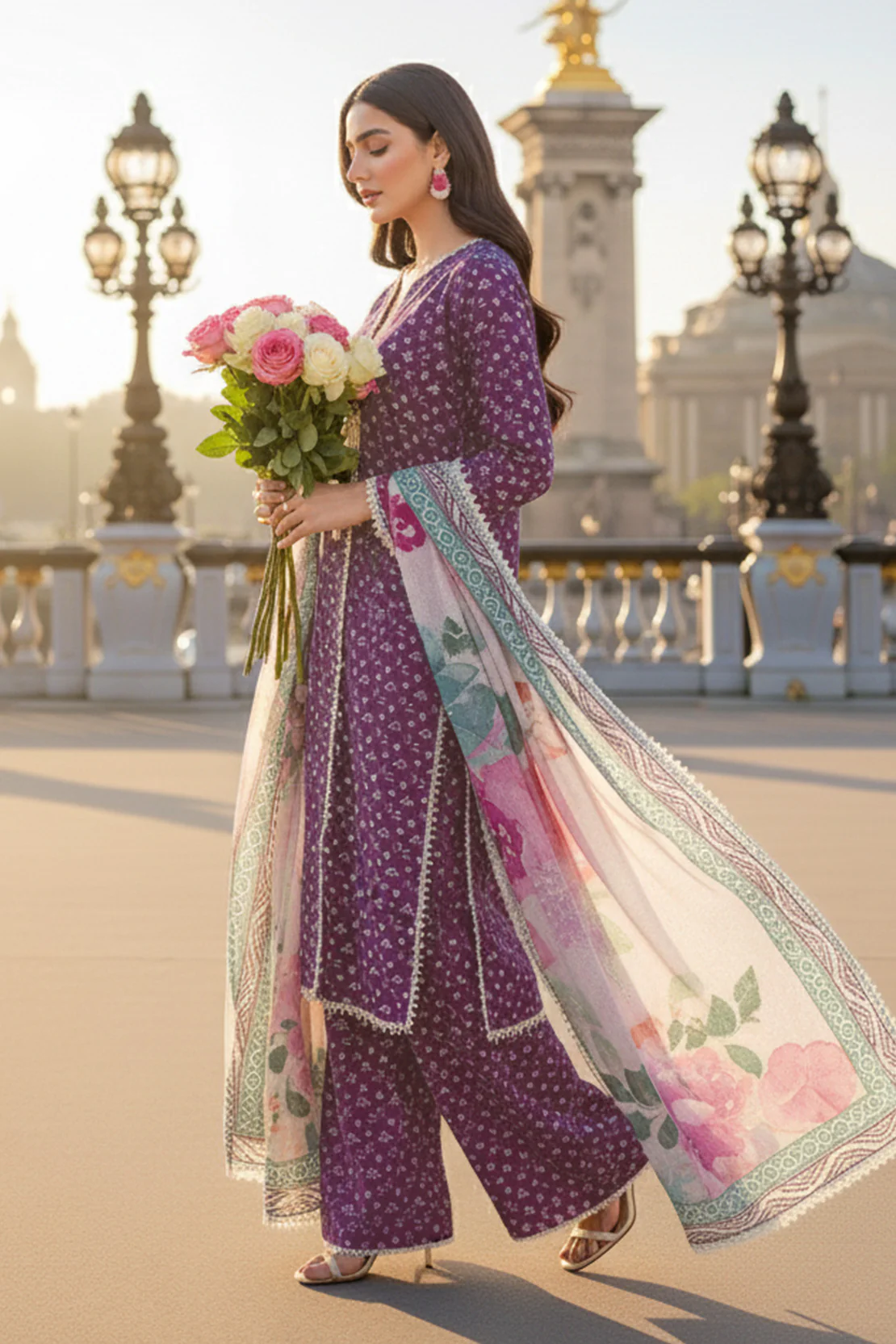 Printed - 3 Pc Karandi Suit - Image 5