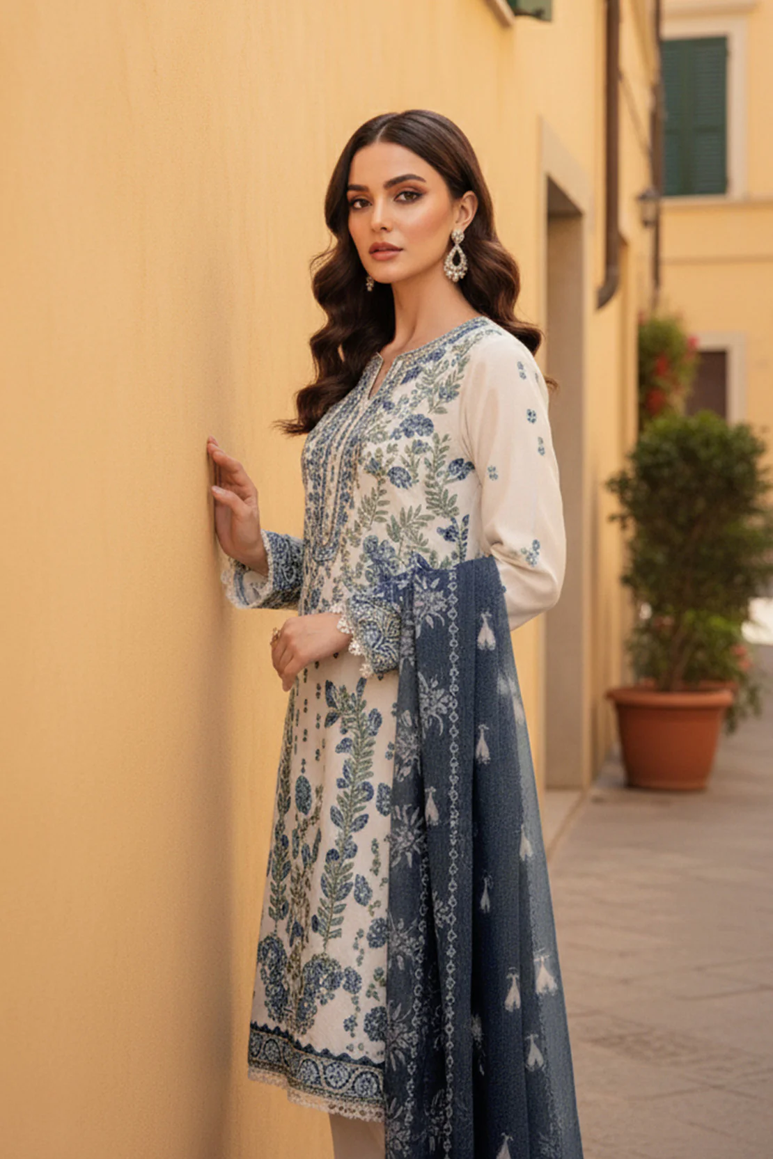 Embroidered - 3 Pc Karandi Suit - Image 4