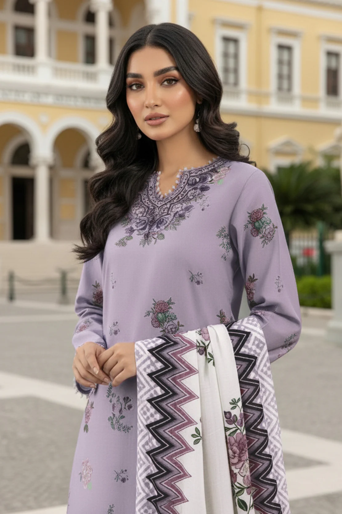 Embroidered - 3 Pc Karandi Suit - Image 4