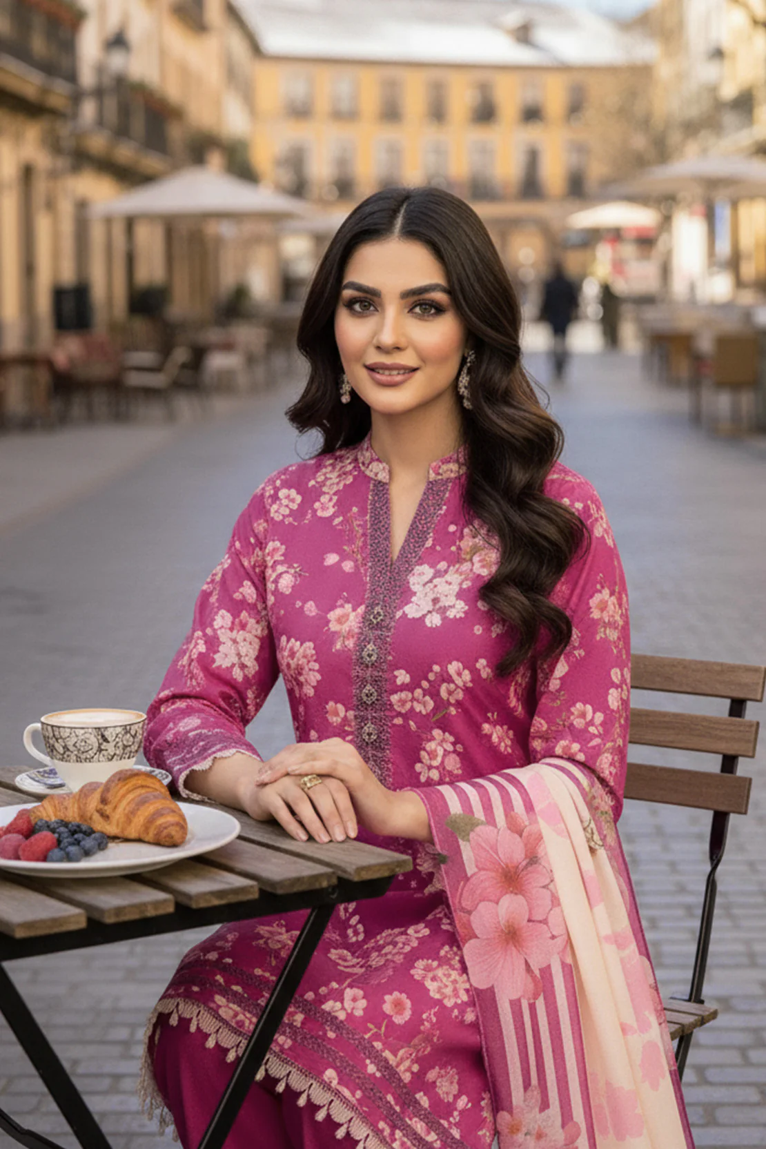 Printed - 3 Pc Karandi Suit - Image 3