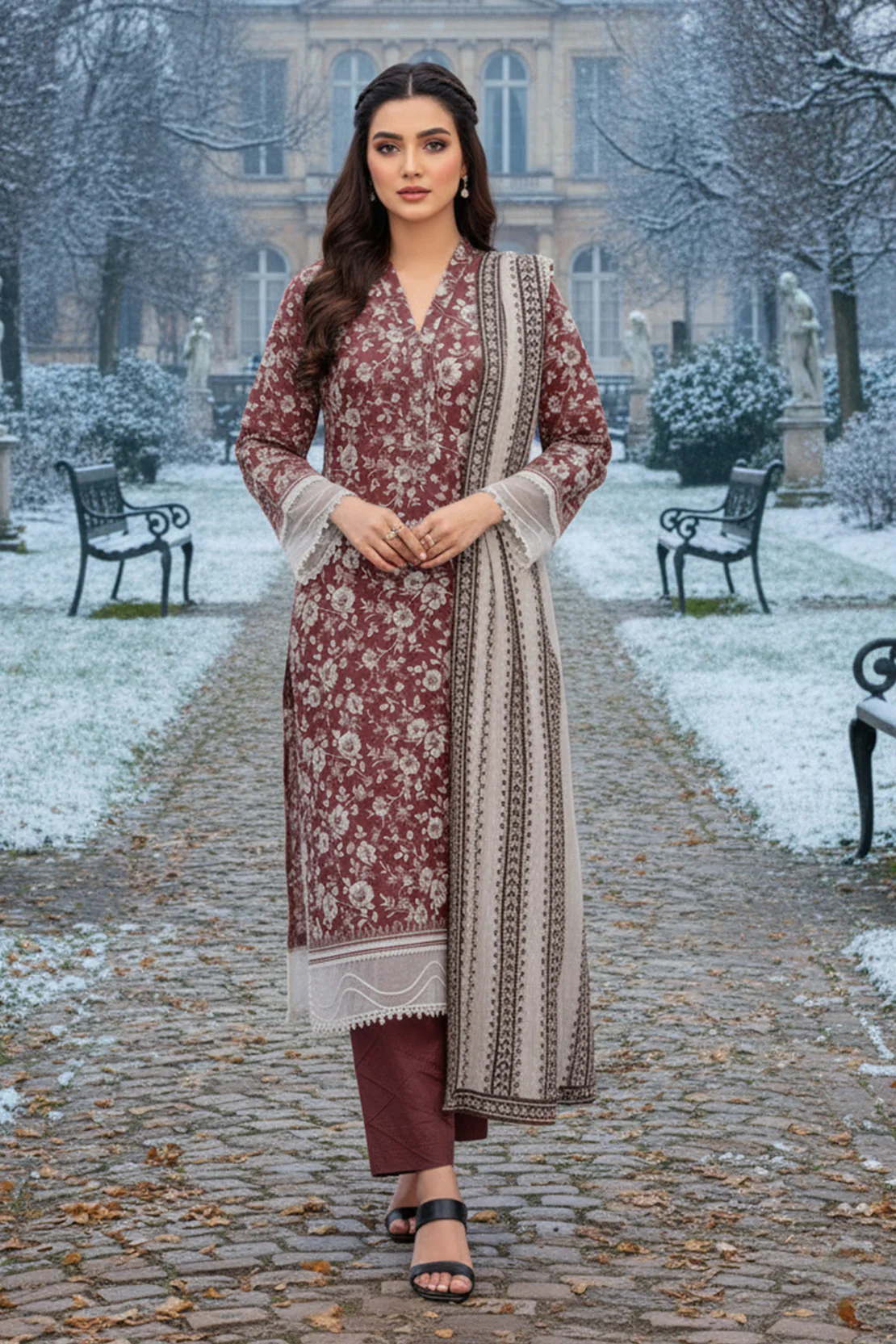 Printed - 3 Pc Karandi Suit
