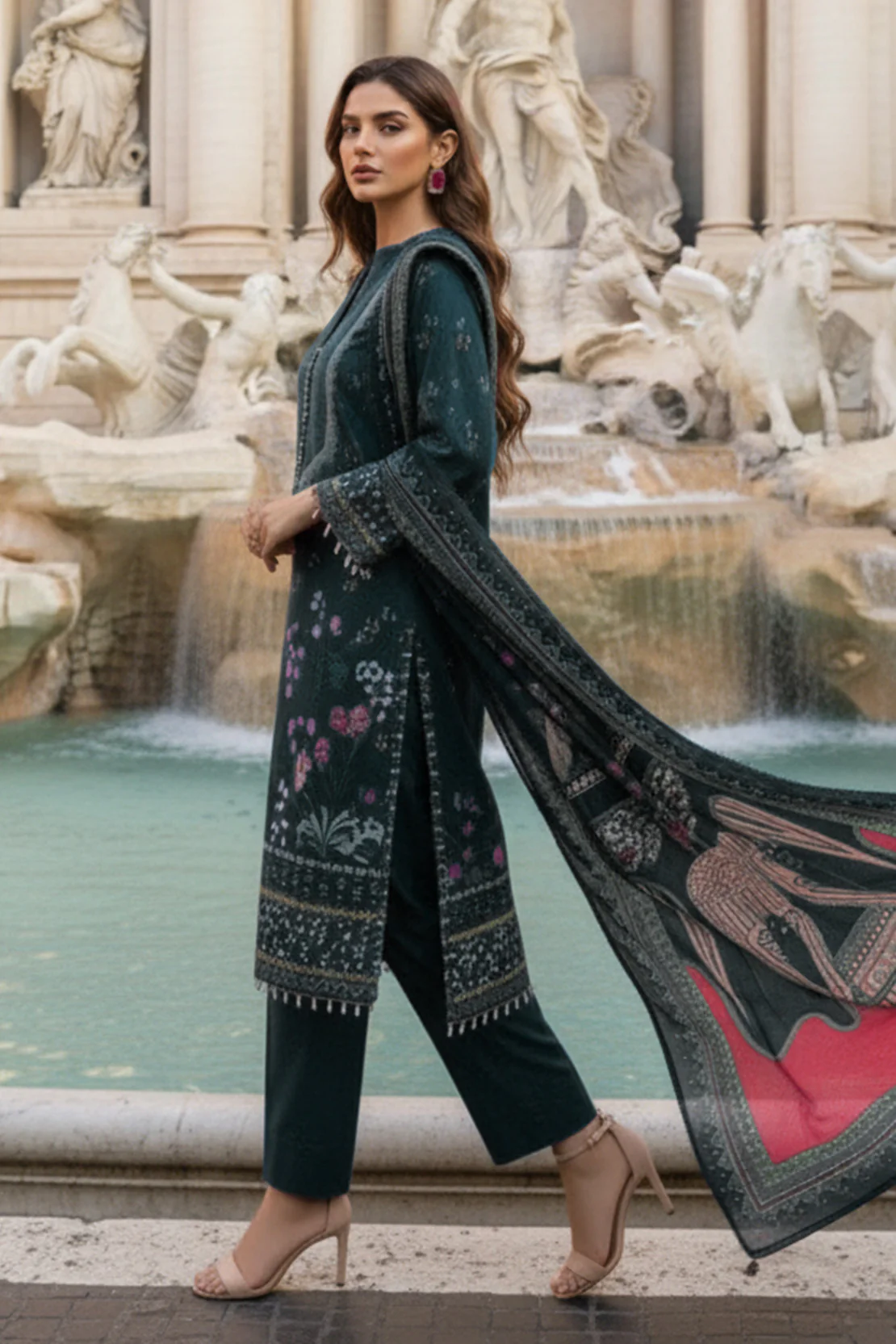 Printed - 3 Pc Karandi Suit - Image 3