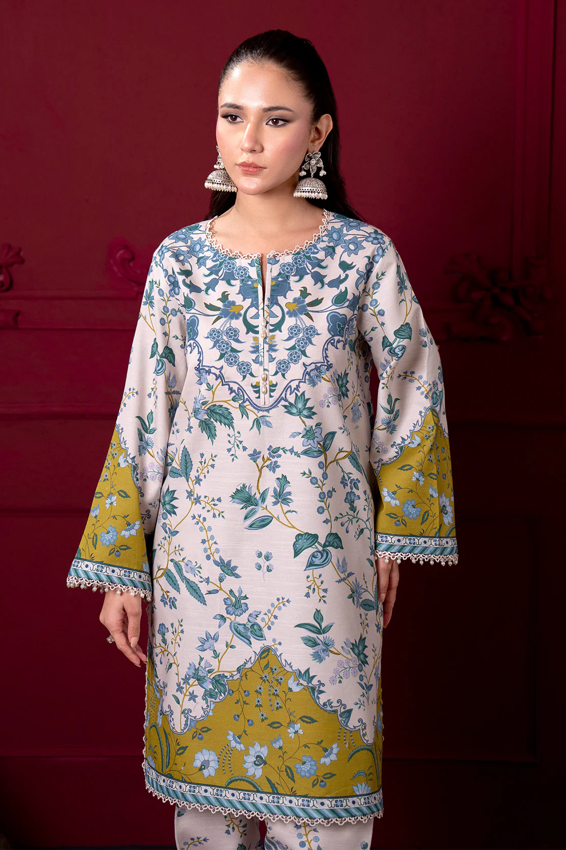 Printed - 2 Pc Karandi Suit - Image 7