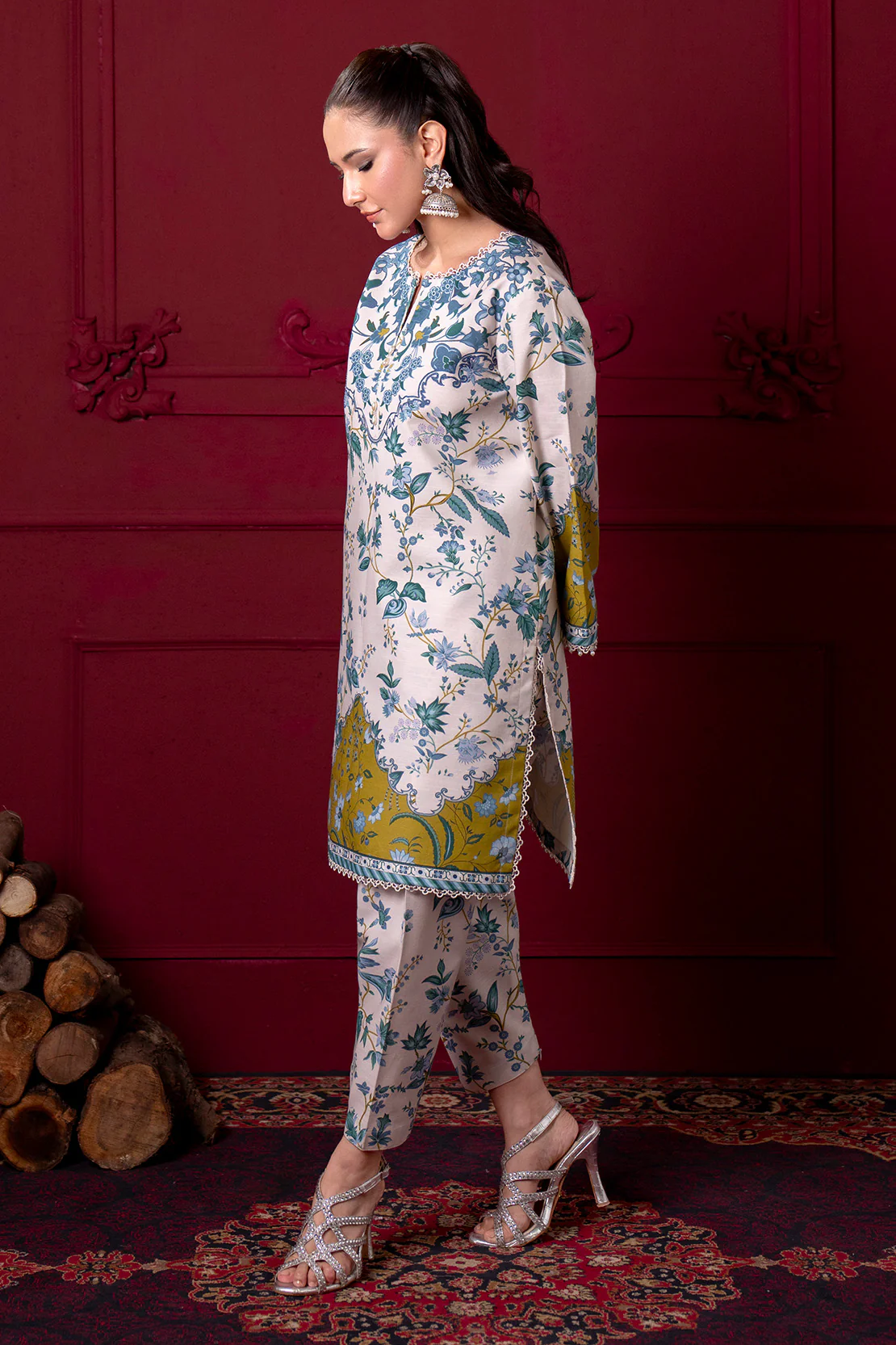 Printed - 2 Pc Karandi Suit - Image 6