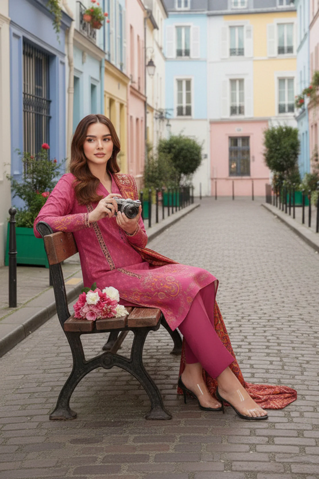 Embroidered - 2 Pc Slub Karandi Suit - Image 2