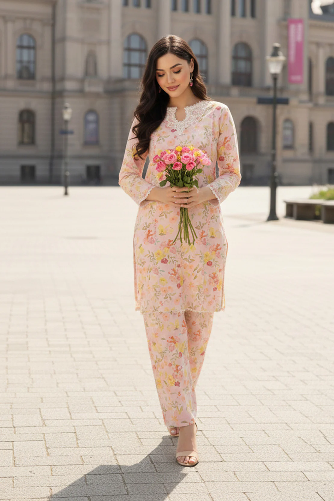 Embroidered - 2 Pc Slub Karandi Suit - Image 4