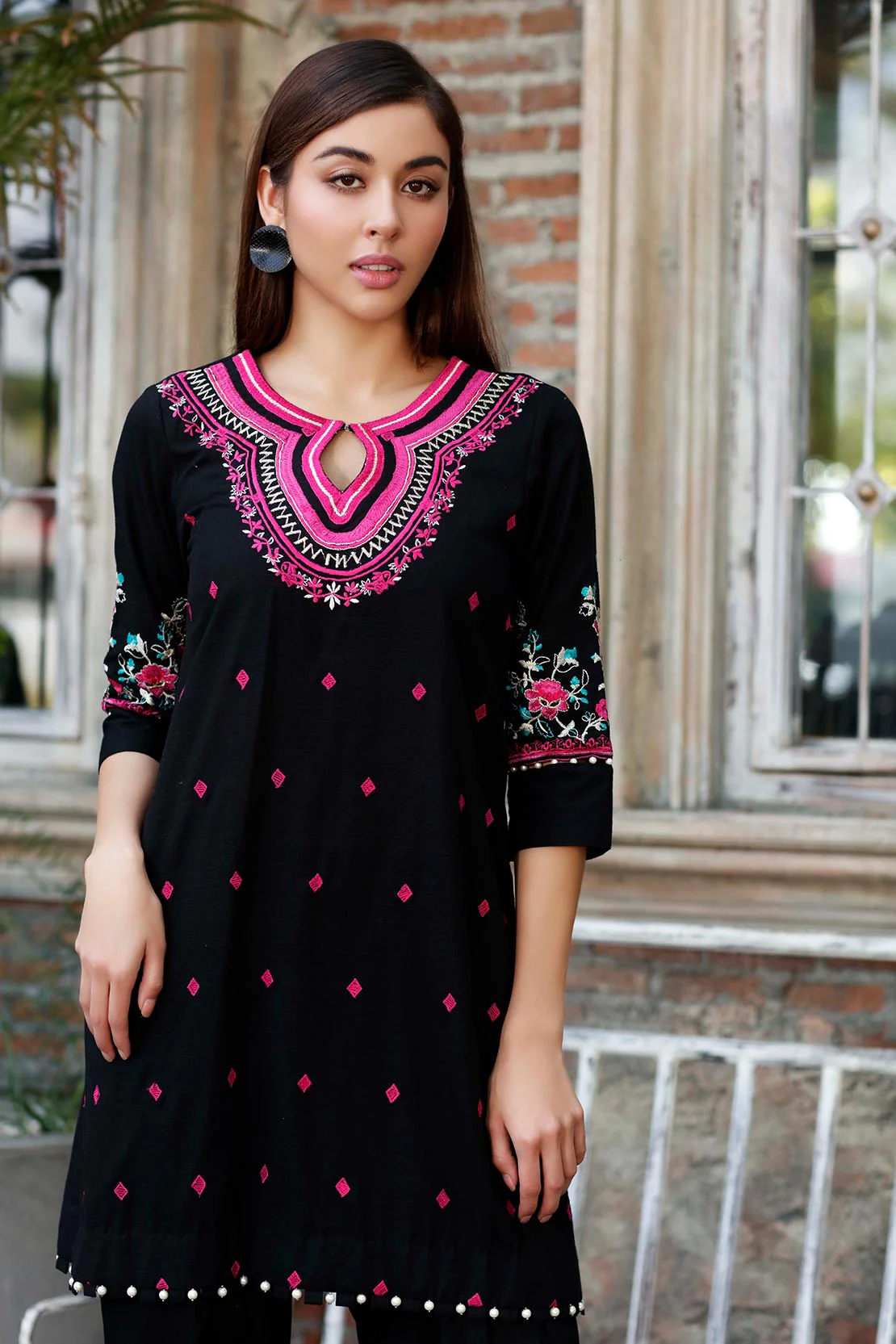 Solid Embroidered Shirt - Image 2