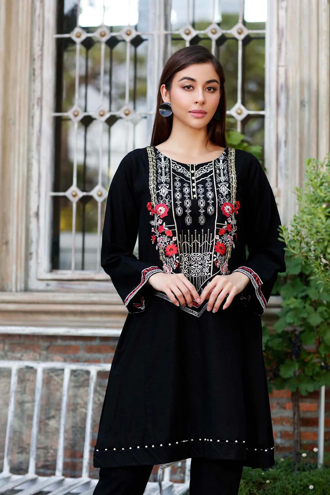 Solid Embroidered Shirt - Image 3