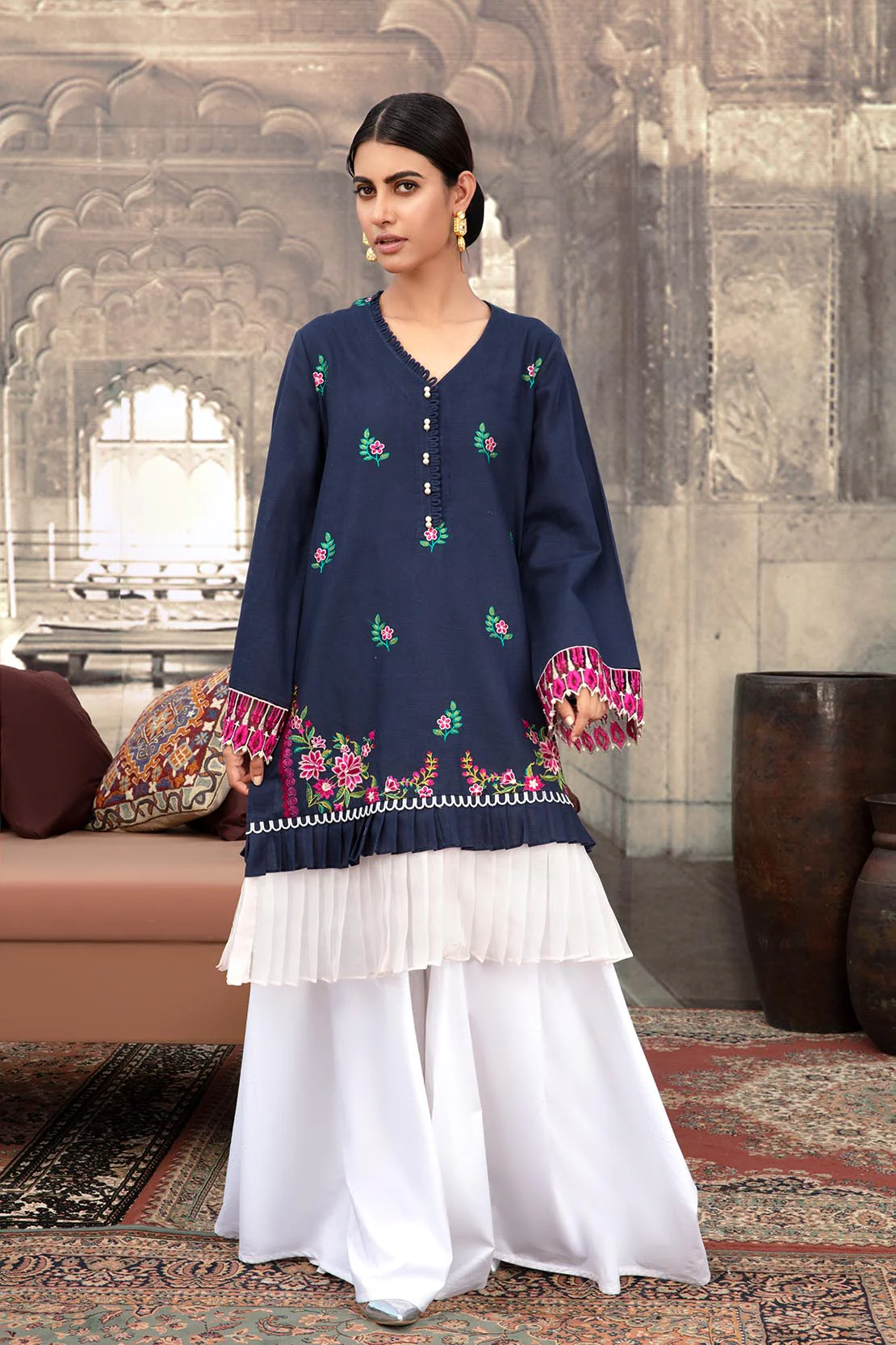 Solid Embroidered Shirt
