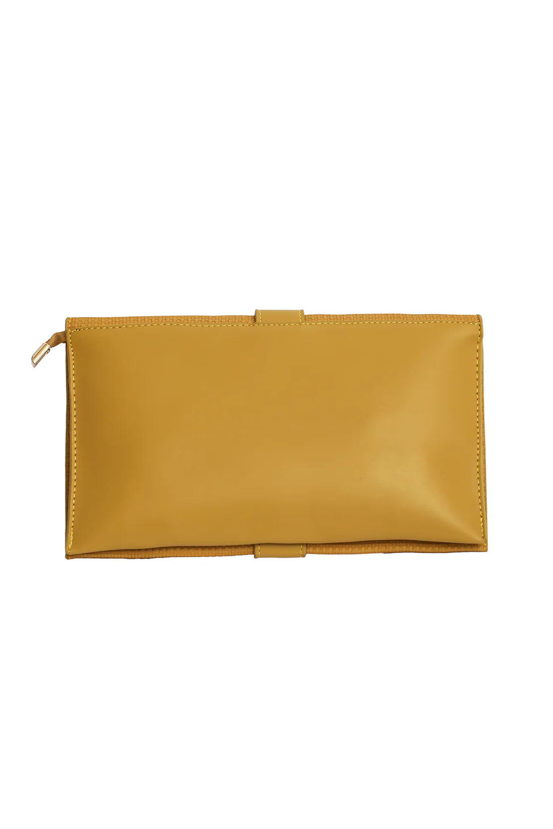 Strapped Metal Front Clutch - Mustard - Image 2