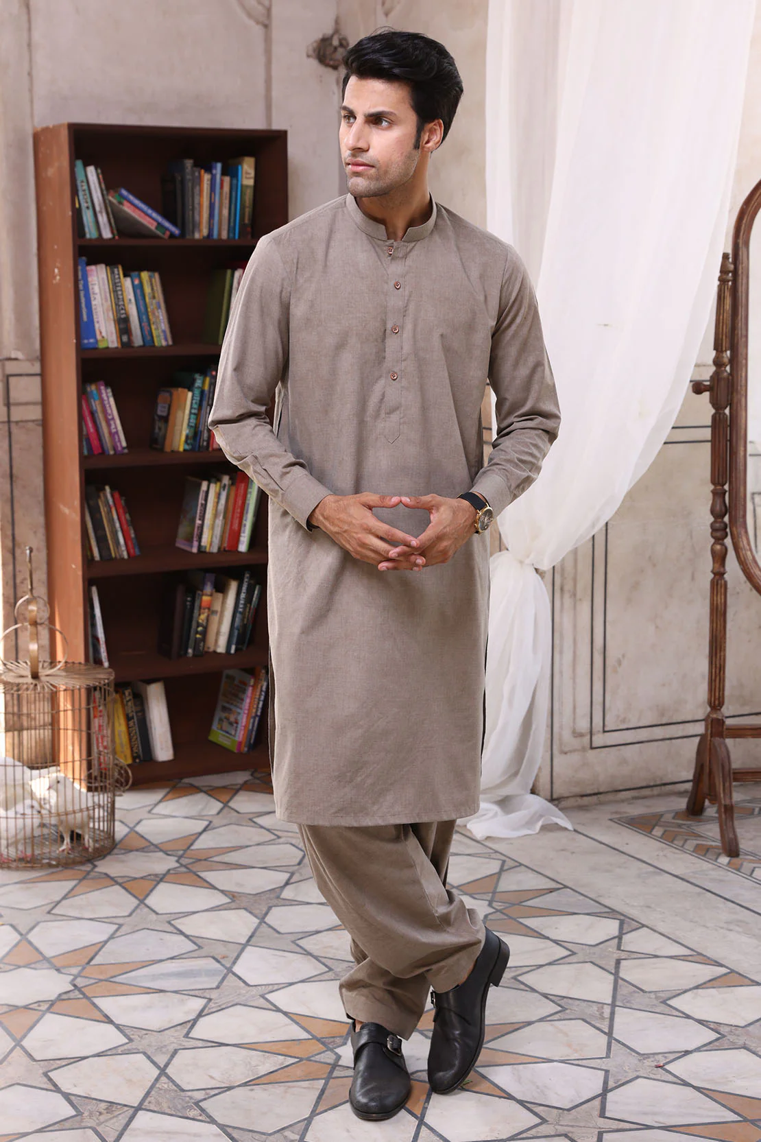LM-1513 Suit Dark Khaki - Image 6