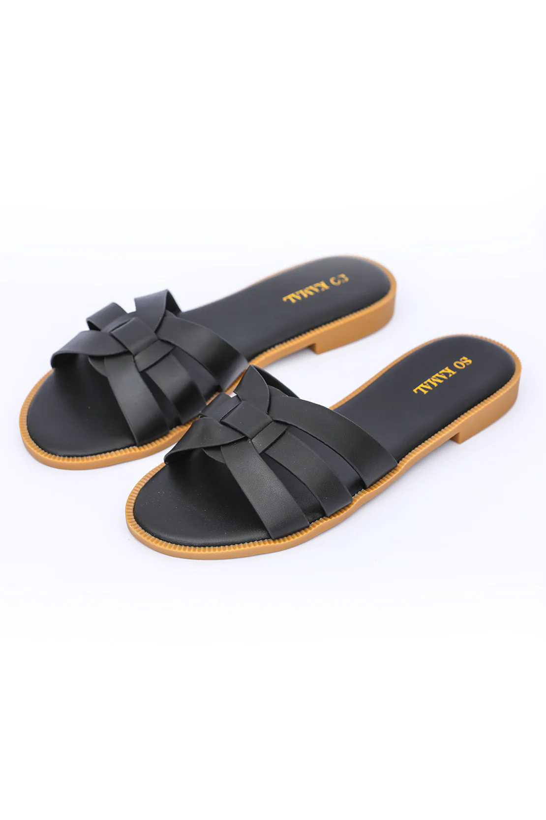 Tangled Strapped Flats - Black