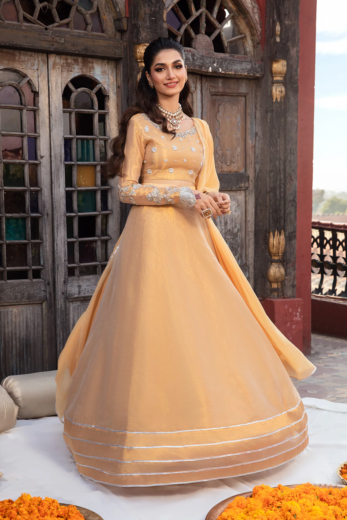 MYSTIC – 3PC TISSUE & CHIFFON WEDDING FESTIVE PRET - Image 4