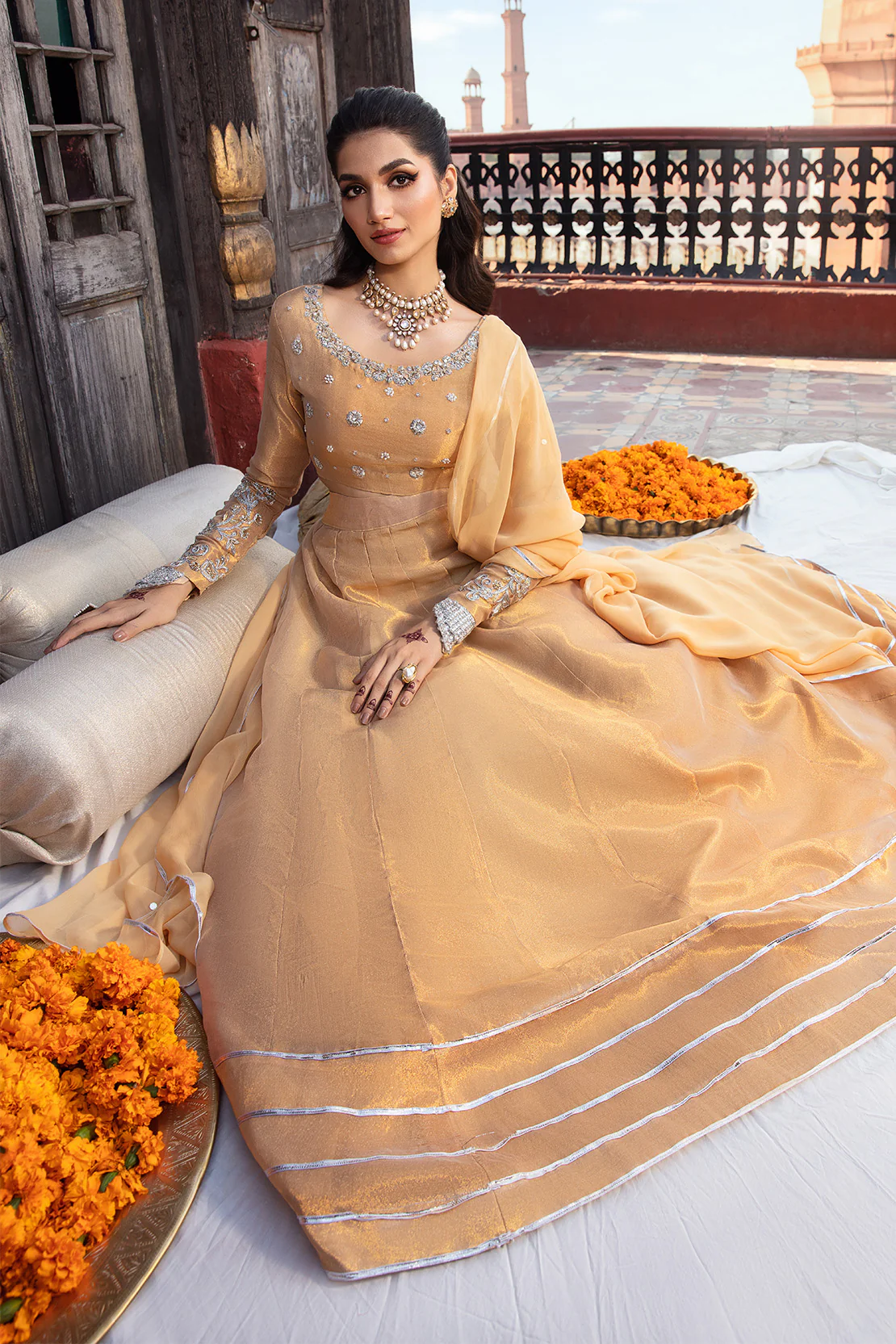 MYSTIC – 3PC TISSUE & CHIFFON WEDDING FESTIVE PRET - Image 6