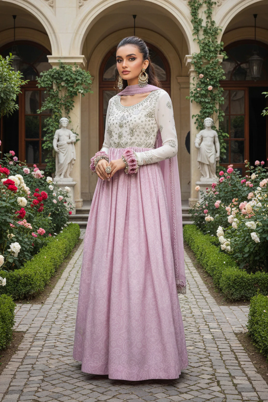 REY – 2PC GRIP & CHIFFON WEDDING FESTIVE PRET - Image 3