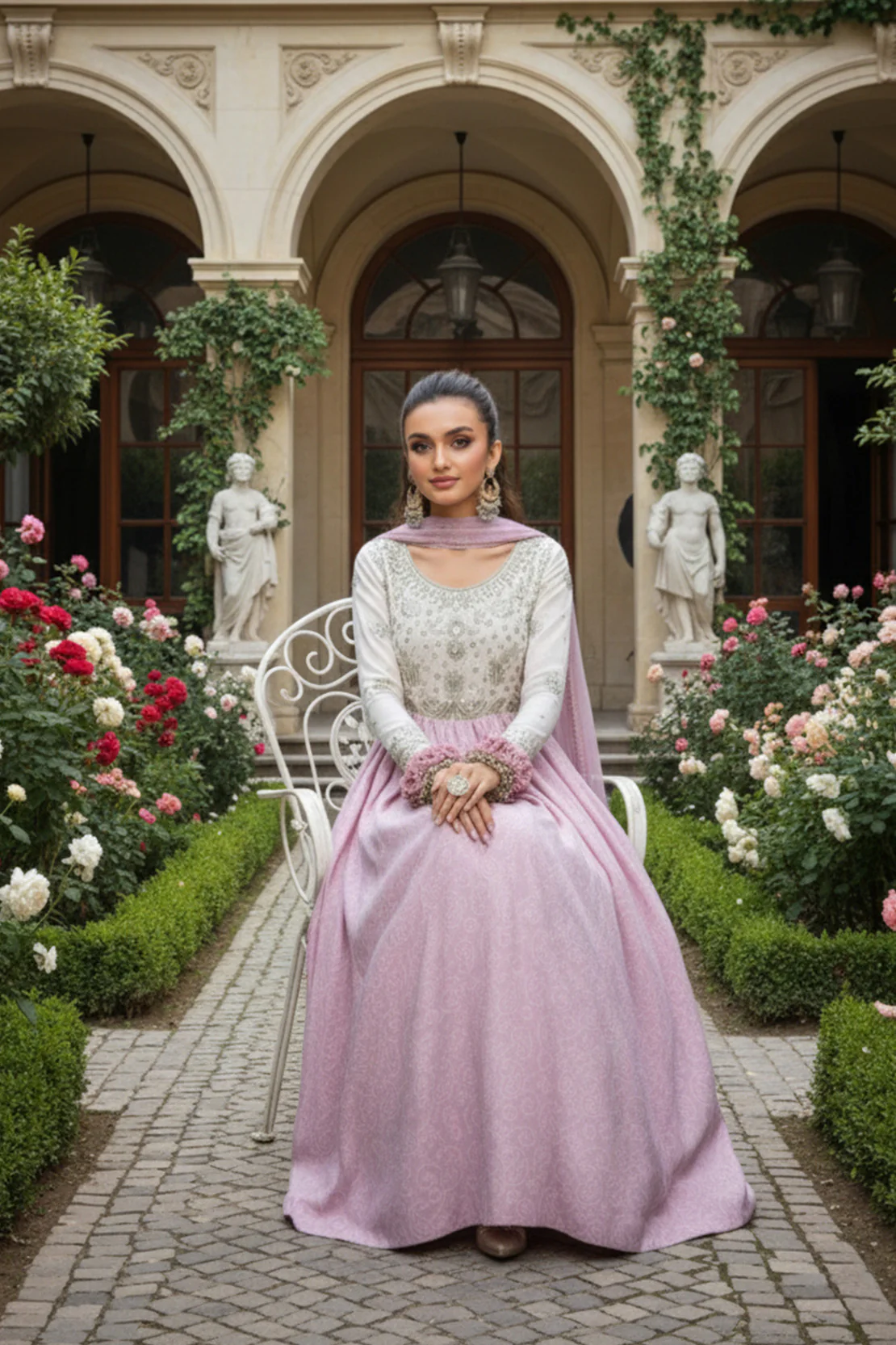 REY – 2PC GRIP & CHIFFON WEDDING FESTIVE PRET - Image 4