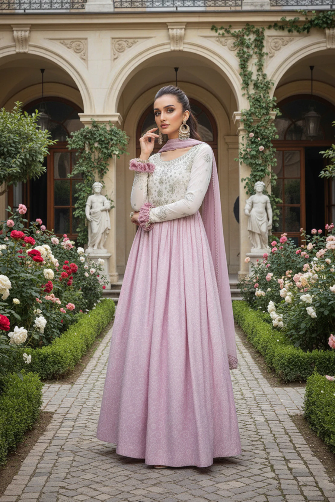 REY – 2PC GRIP & CHIFFON WEDDING FESTIVE PRET - Image 5