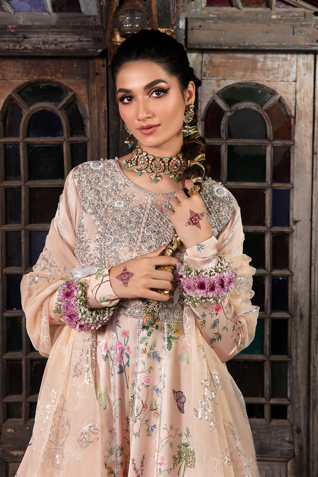 ROSEBELLE – 2PC SHAMOUSE SILK & ORGANZA WEDDING FESTIVE PRET - Image 6