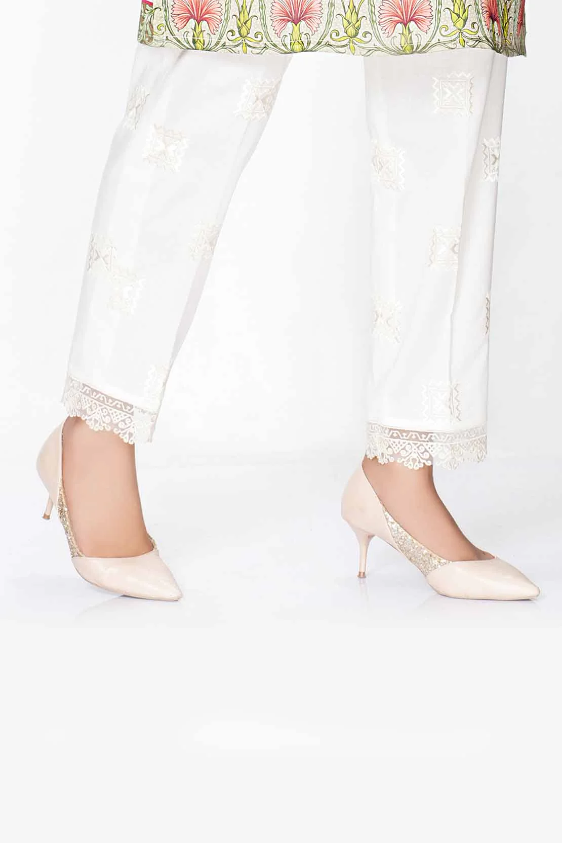 Straight Pant Emb - Offwhite - Image 3