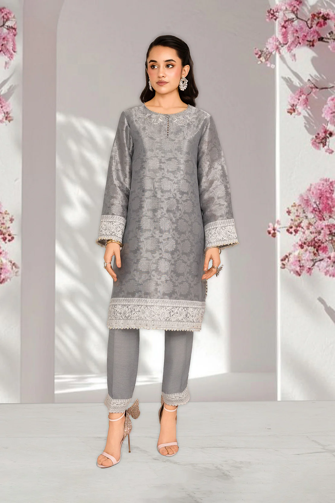 2PC SELF JAMAWAR & RAWSILK EID FESTIVE UNSTITCHED - Image 2