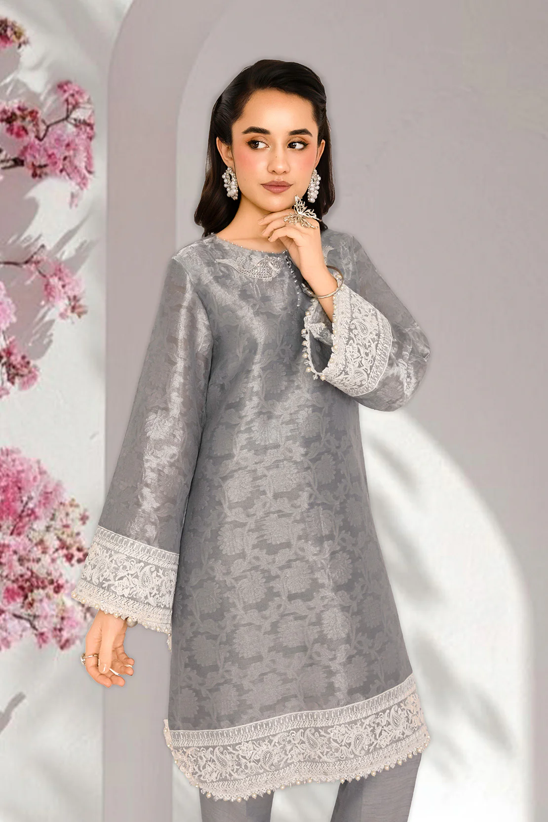 2PC SELF JAMAWAR & RAWSILK EID FESTIVE UNSTITCHED - Image 3