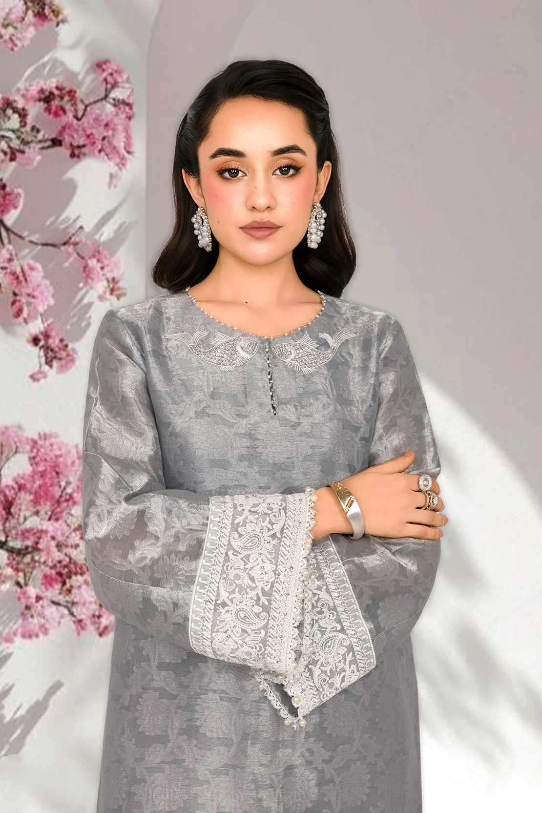 2PC SELF JAMAWAR & RAWSILK EID FESTIVE UNSTITCHED - Image 4
