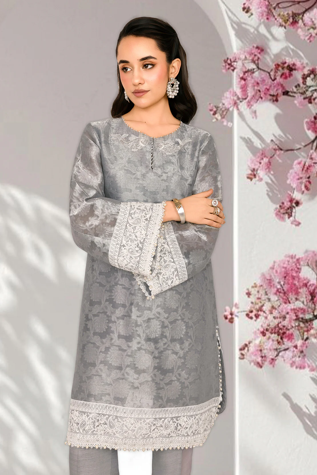 2PC SELF JAMAWAR & RAWSILK EID FESTIVE UNSTITCHED - Image 5