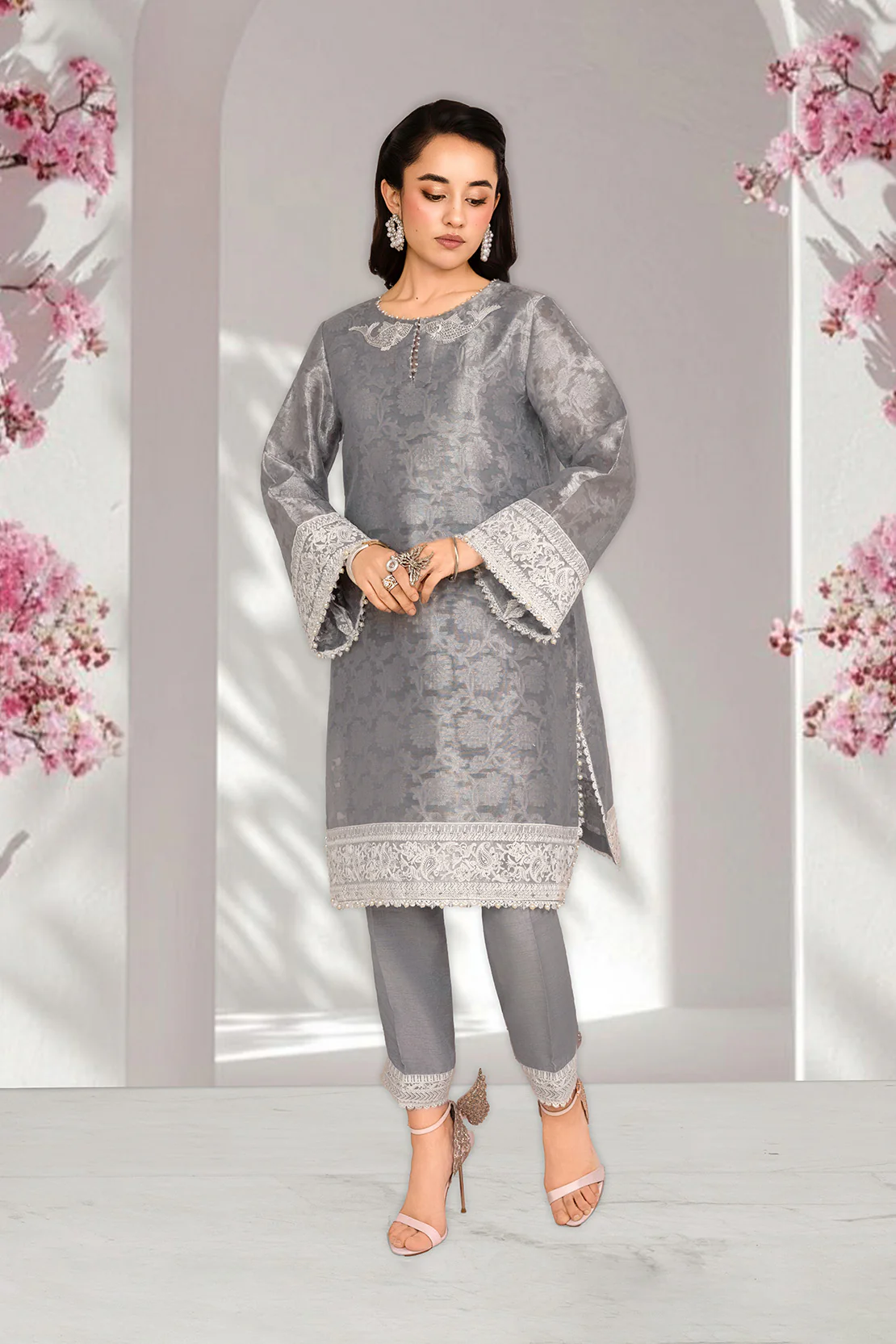 2PC SELF JAMAWAR & RAWSILK EID FESTIVE UNSTITCHED - Image 7